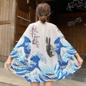 Veste Kimono Japonais pour femme en style cascade