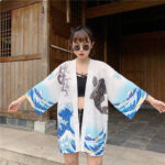 Veste kimono femme avec motif japonais élégant
