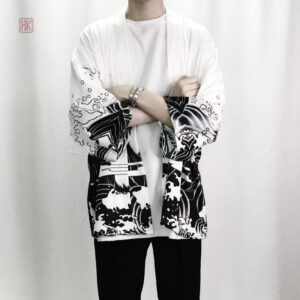 Veste kimono homme avec motif dragon en cascade