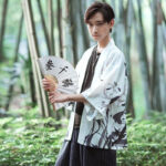 Kimono homme élégant avec design corbeaux japonais