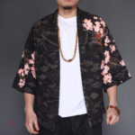 Kimono homme avec motif dragon rouge