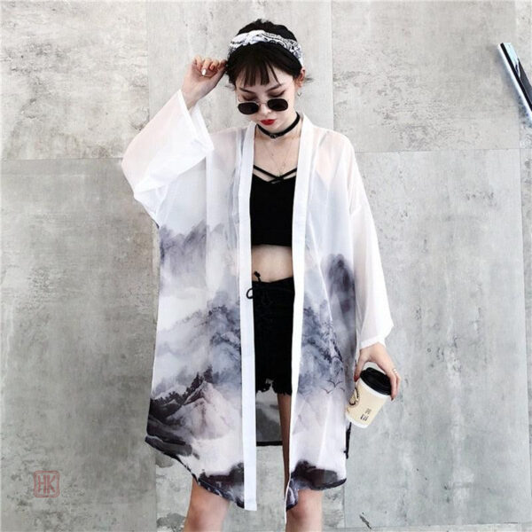 Kimono léger pour femme, style traditionnel japonais