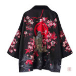 Kimono léger femme, motif Koï coloré et élégant
