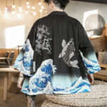 Veste kimono homme Koi en design cascade