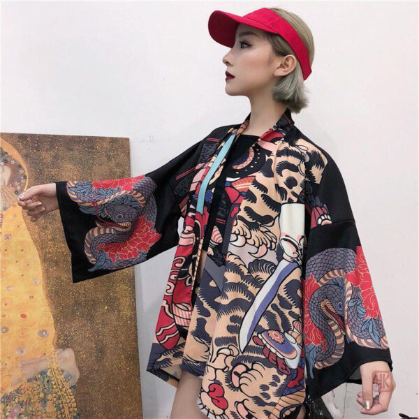 Veste légère style kimono japonais