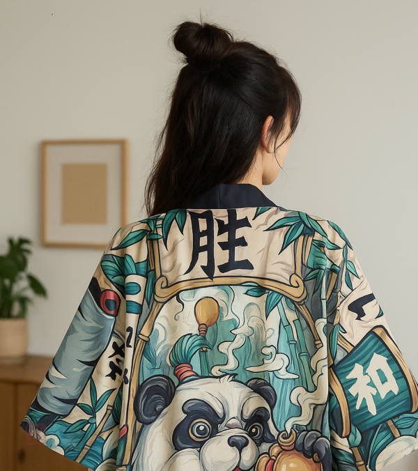veste-kimono-japonais-panda-1 Veste Kimono Japonais Panda pour femme