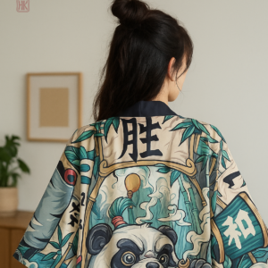 Kimono femme avec motif panda