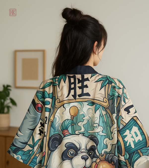 Kimono femme avec motif panda