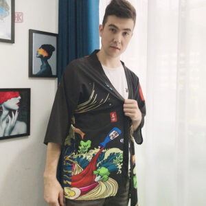 Kimono homme avec motif ramen, élégant et original