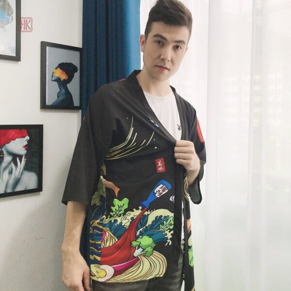 Kimono homme avec motif ramen, élégant et original