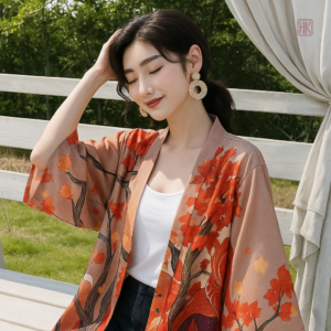 Kimono japonais avec motif de renard