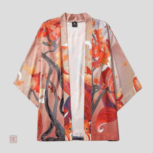 Veste kimono femme avec design renard