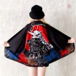 Veste kimono femme au design unique de tête de mort