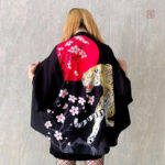 Veste kimono femme avec motif tigre