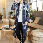 Kimono japonais léger pour homme, design élégant en transparence