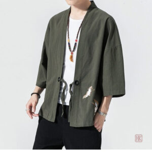 Veste Kimono Japonais Vert pour homme