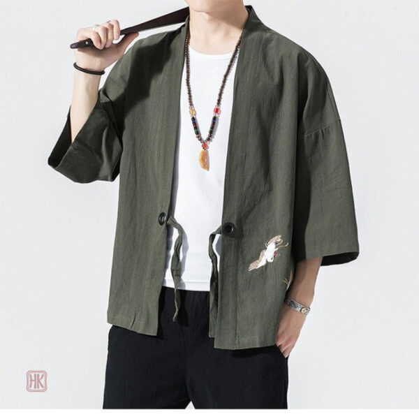 Veste kimono homme en vert élégant