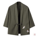 Veste verte pour homme inspirée du Japon