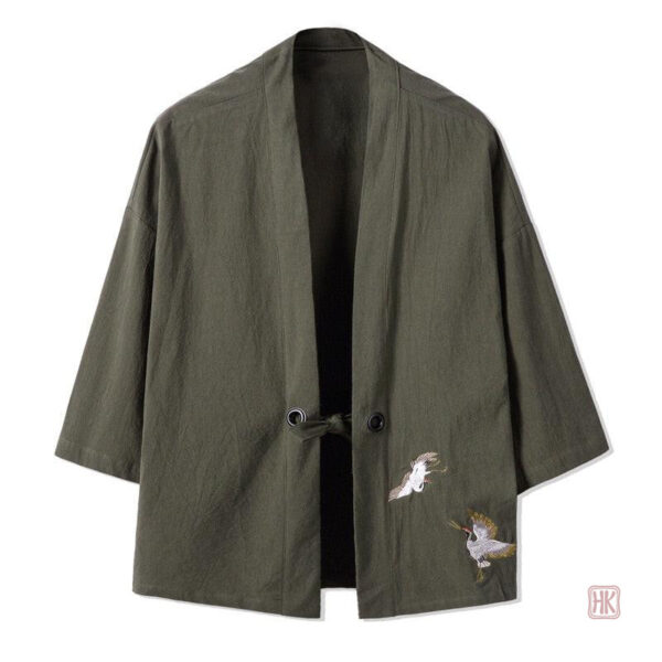 Veste verte pour homme inspirée du Japon