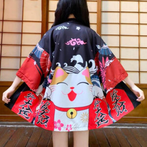 Veste Kimono Femme Neko au style japonais élégant