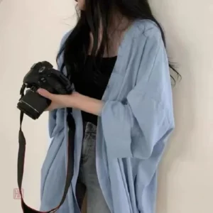Veste kimono longue respirante pour femme