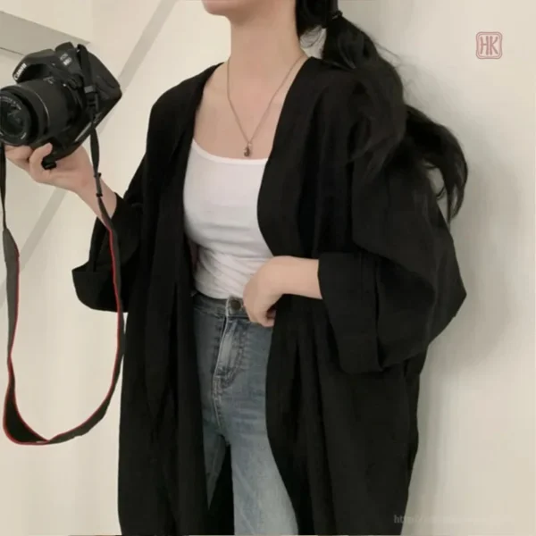 Veste longue pour femme, parfaite pour l'été