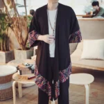 Veste kimono tendance pour homme, style décontracté