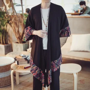 Veste kimono tendance pour homme, style décontracté