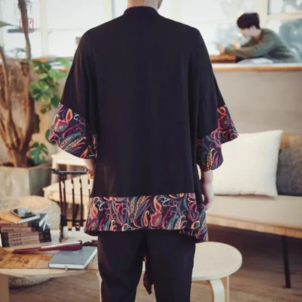 Veste longue pour homme, design kimono élégant