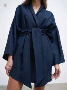 Kimono navy blue pour un look décontracté et chic