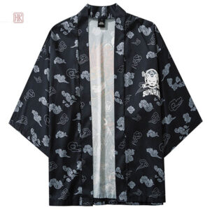 Kimono Neko avec motif samouraï pour homme