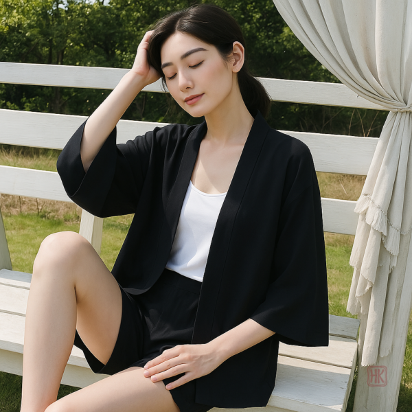 veste-kimono-noir-1 Veste Kimono Noir pour femme