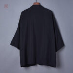 Veste légère style kimono noire
