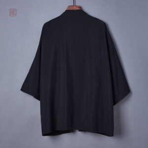 Veste légère style kimono noire