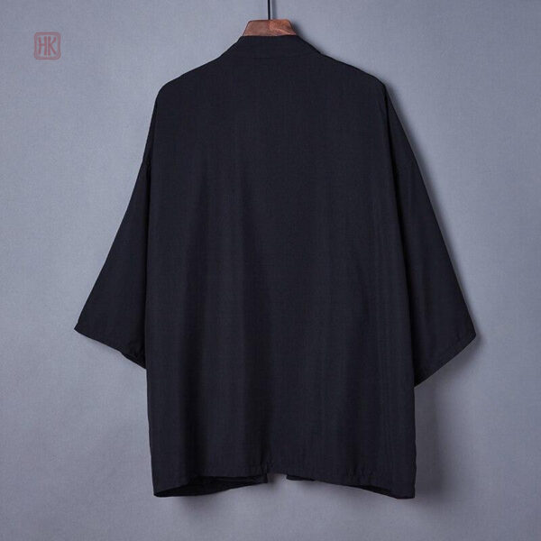 Veste légère style kimono noire