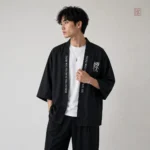 Veste Kimono Noir Japonais pour homme