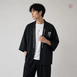 Veste Kimono Noir Japonais pour homme