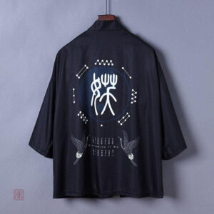 Kimono noir classique pour homme élégant