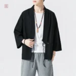 Veste kimono noire élégante pour homme