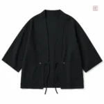 Veste légère style kimono en noir pour homme