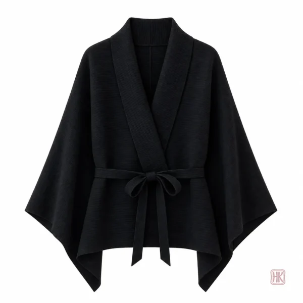 Kimono noir féminin, design unique et moderne