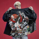 Veste Kimono Oni pour homme, style contemporain