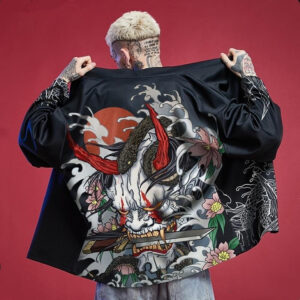 Veste Kimono Oni pour homme, style contemporain