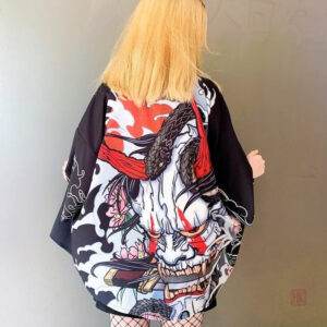 Kimono élégant femme, design Oni serpent