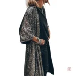 Veste kimono scintillante, parfaite en soirée