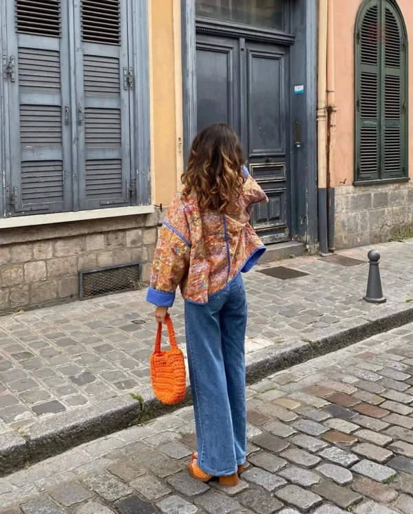 Veste kimono femme au style rétro et épais