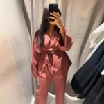 Veste kimono rose pour femme, élégante et légère