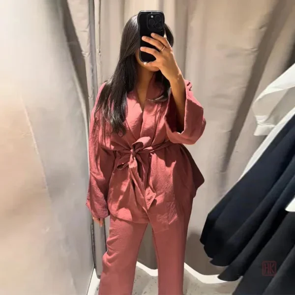 Veste kimono rose pour femme, élégante et légère