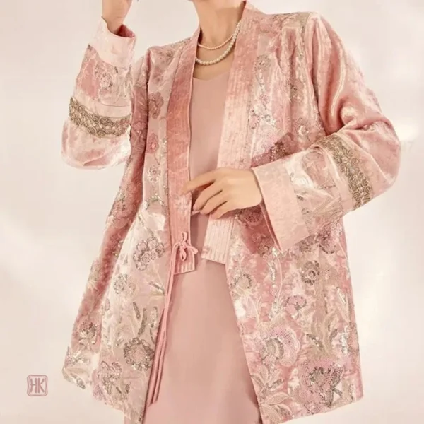 Veste kimono féminine en rose élégant