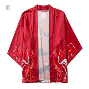 Kimono rouge pour homme, style élégant et décontracté